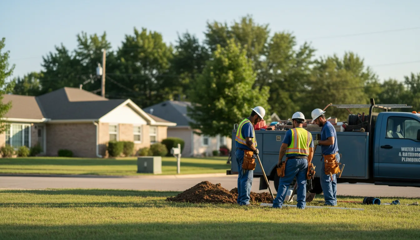 Residential water line and bathroom plumbing service in Camden, TN